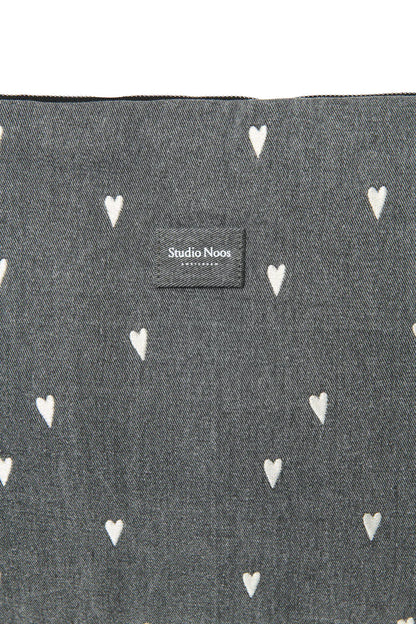 Grey Hearts Denim Diaper Bag