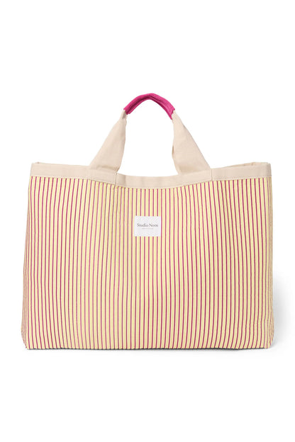 Poplin Striped Beach Bag | Butter Yellow