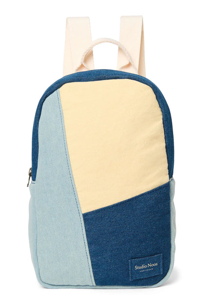Denim Patchwork Mini Backpack