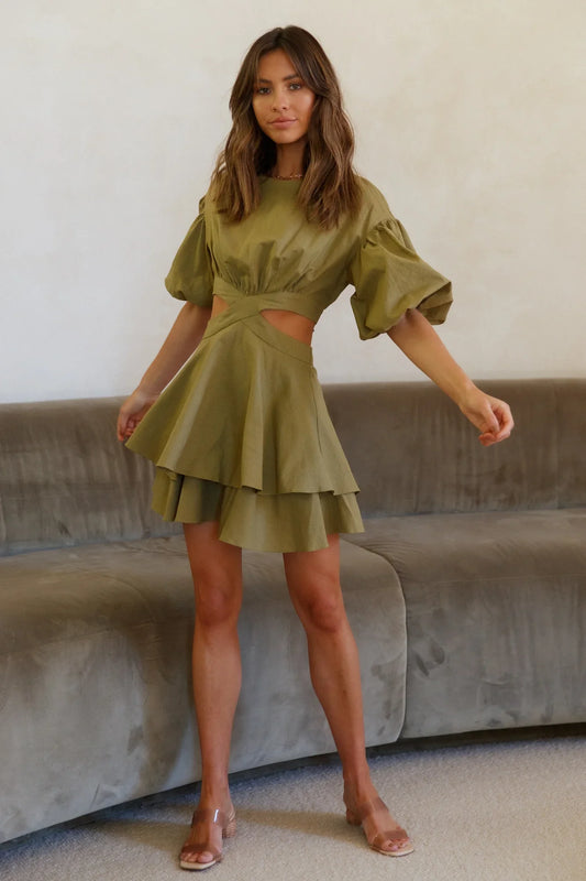 Vestido Little By Little Azeitona