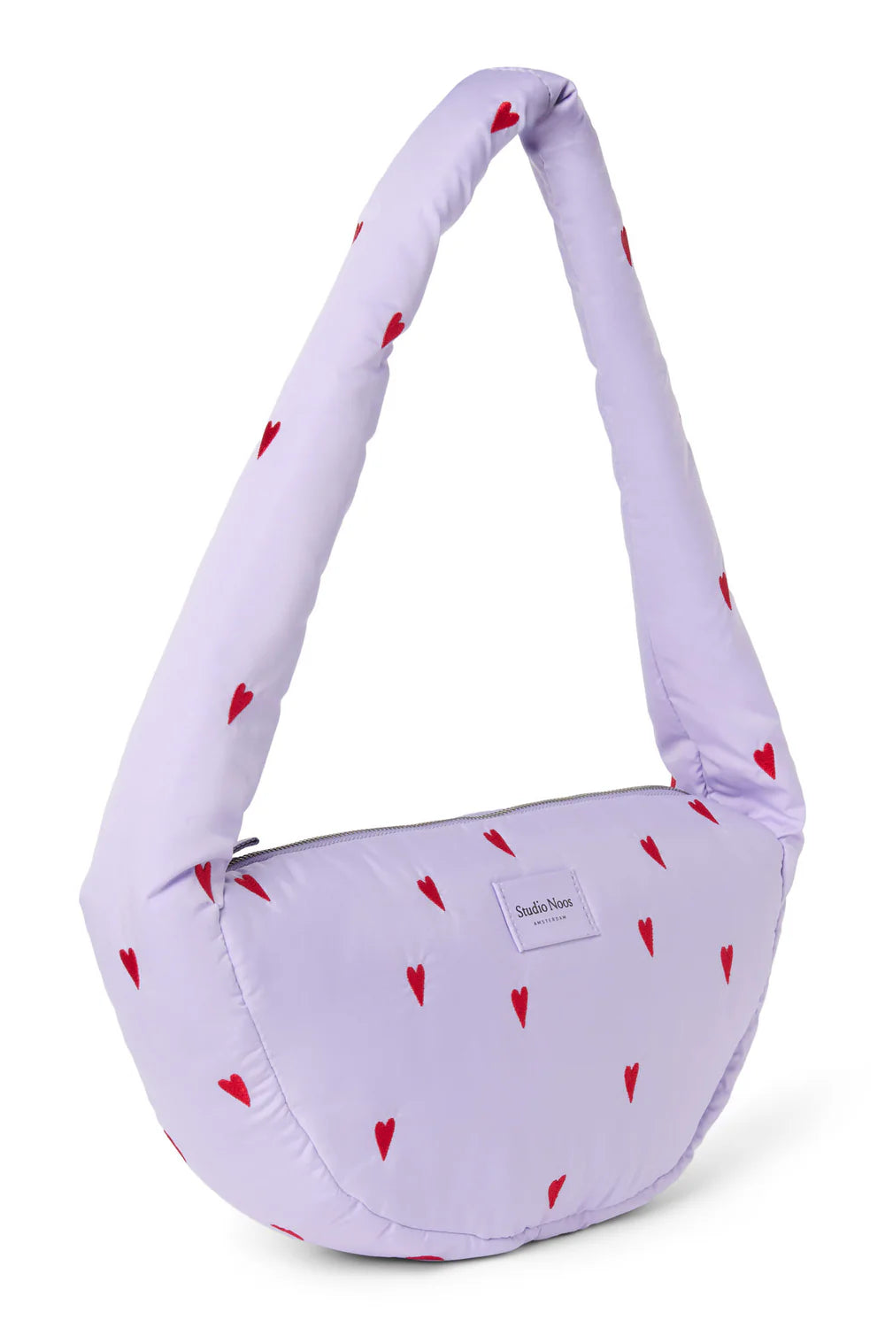 Light Blue Hearts Puffy Mini Cross Body Bag