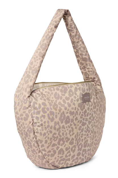 Beige Leopard Puffy Cross Body Bag