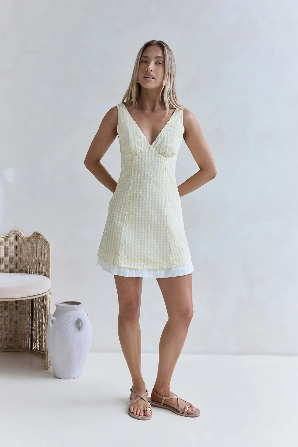 Picnic Perfect Mini Dress Yellow
