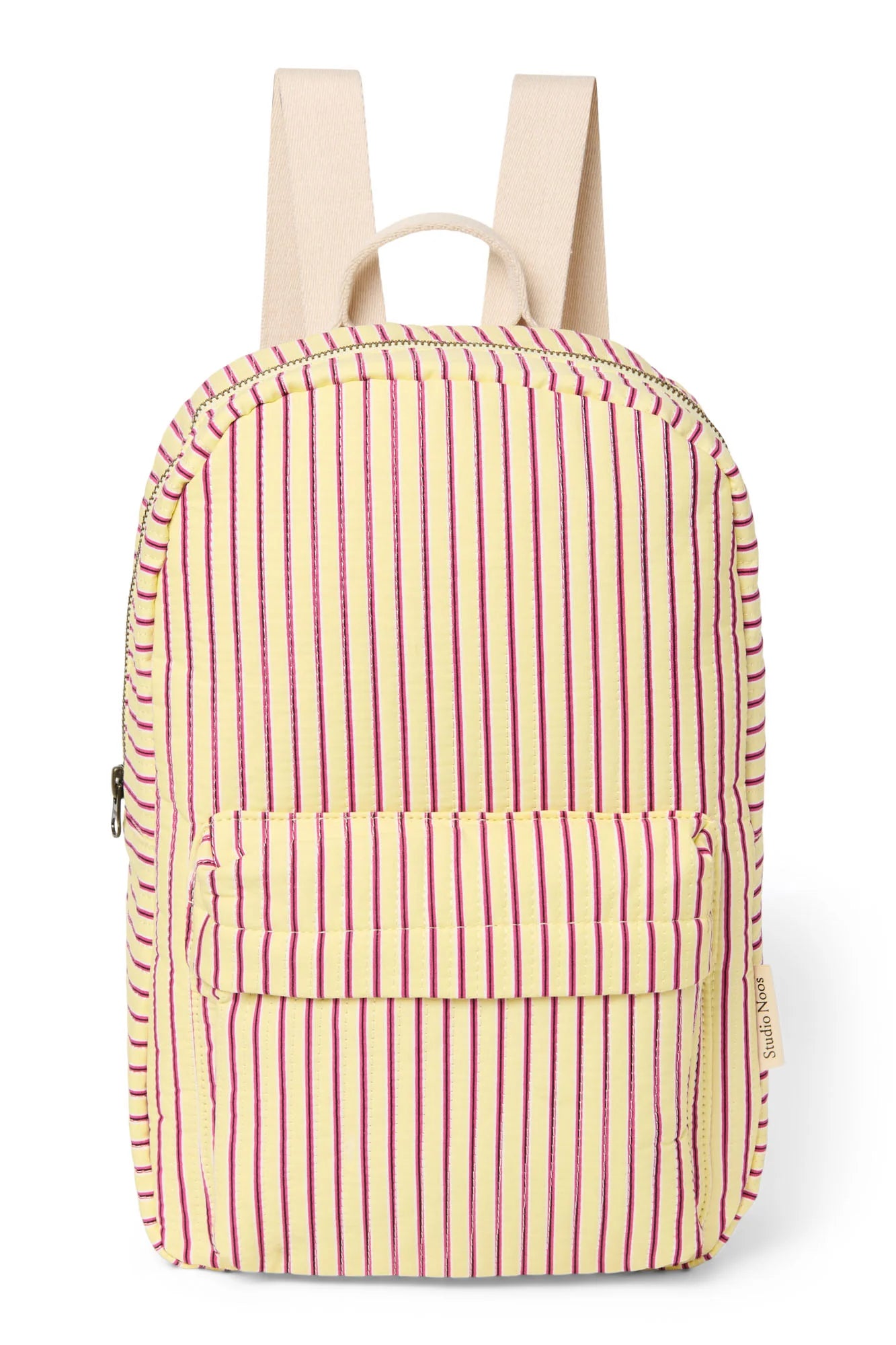 Poplin Striped Midi Backpack | Butter Yellow