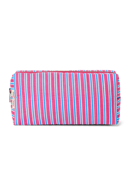 Poplin Striped Pouch | Raspberry