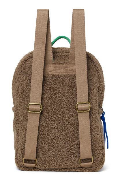 Brown/Burgundy Teddy Midi Backpack