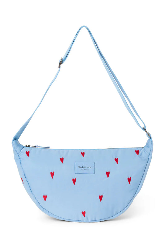 Hellblaue Herzen Flauschige Bauchtasche für Erwachsene