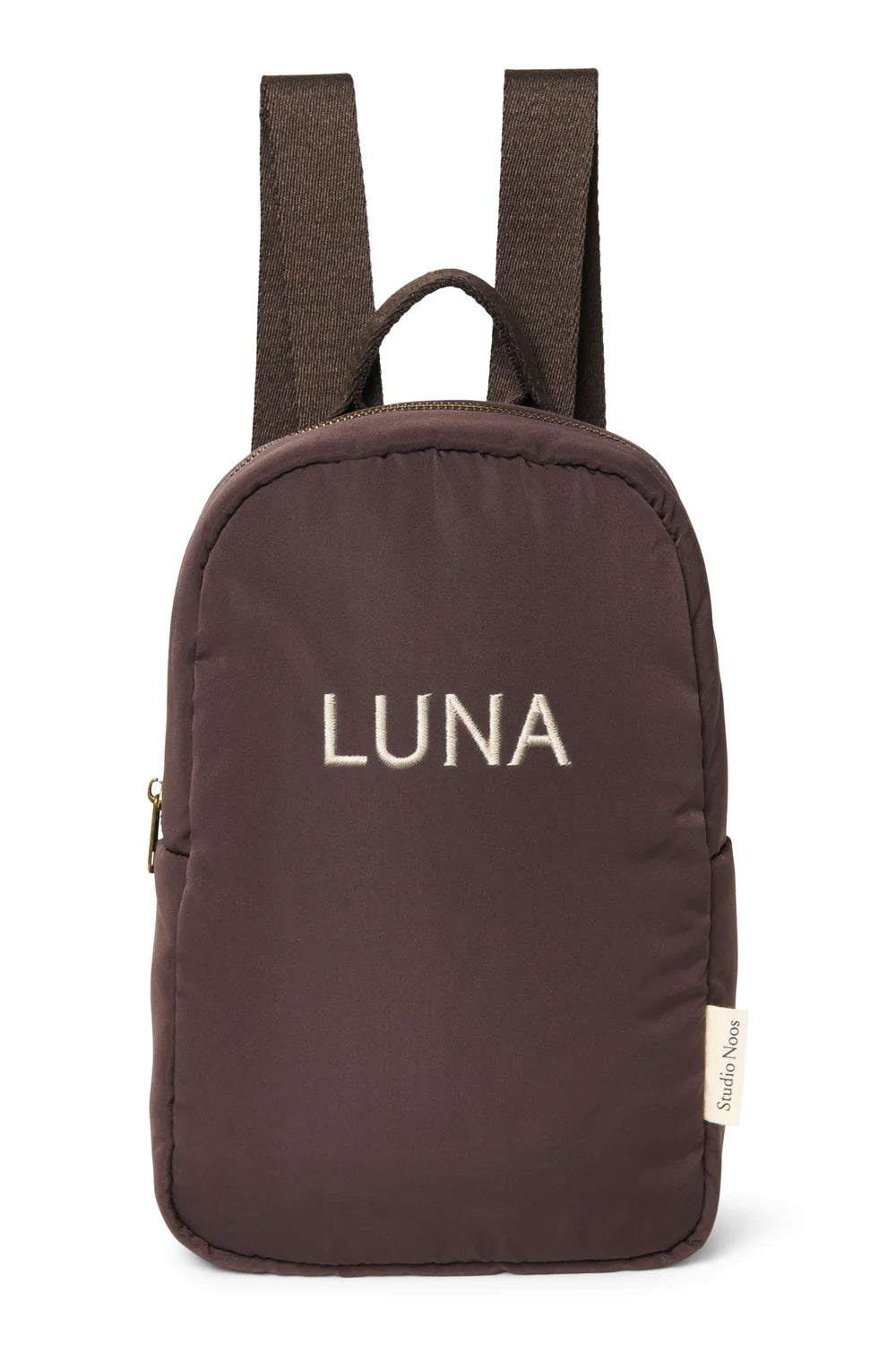 Brown Hearts Puffy Mini Backpack