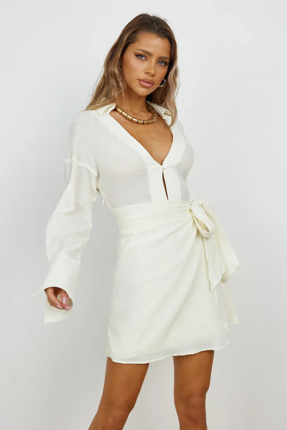 Frühlingsblütenkleid Beige