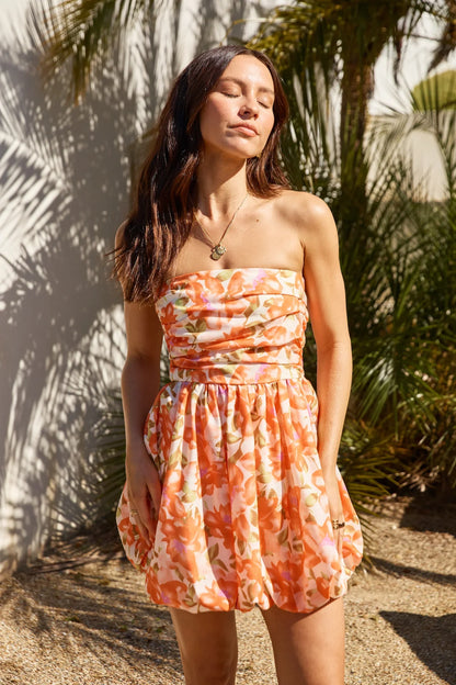 Florence Escape Ballonrock-Minikleid Orange