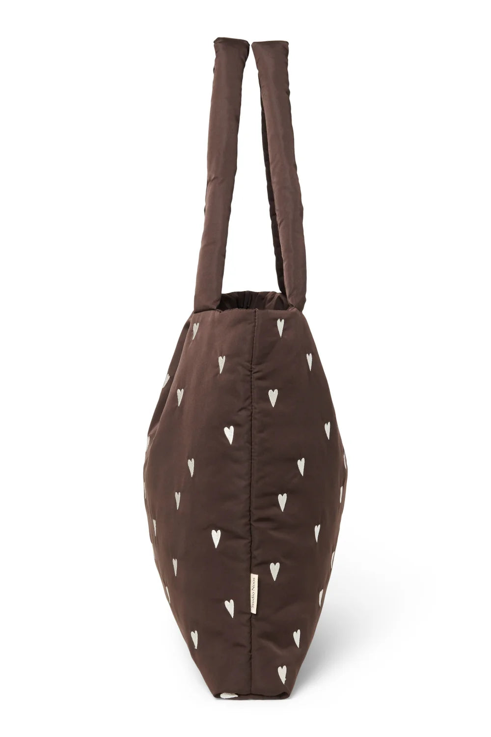 Light Blue Hearts Puffy Mom Bag