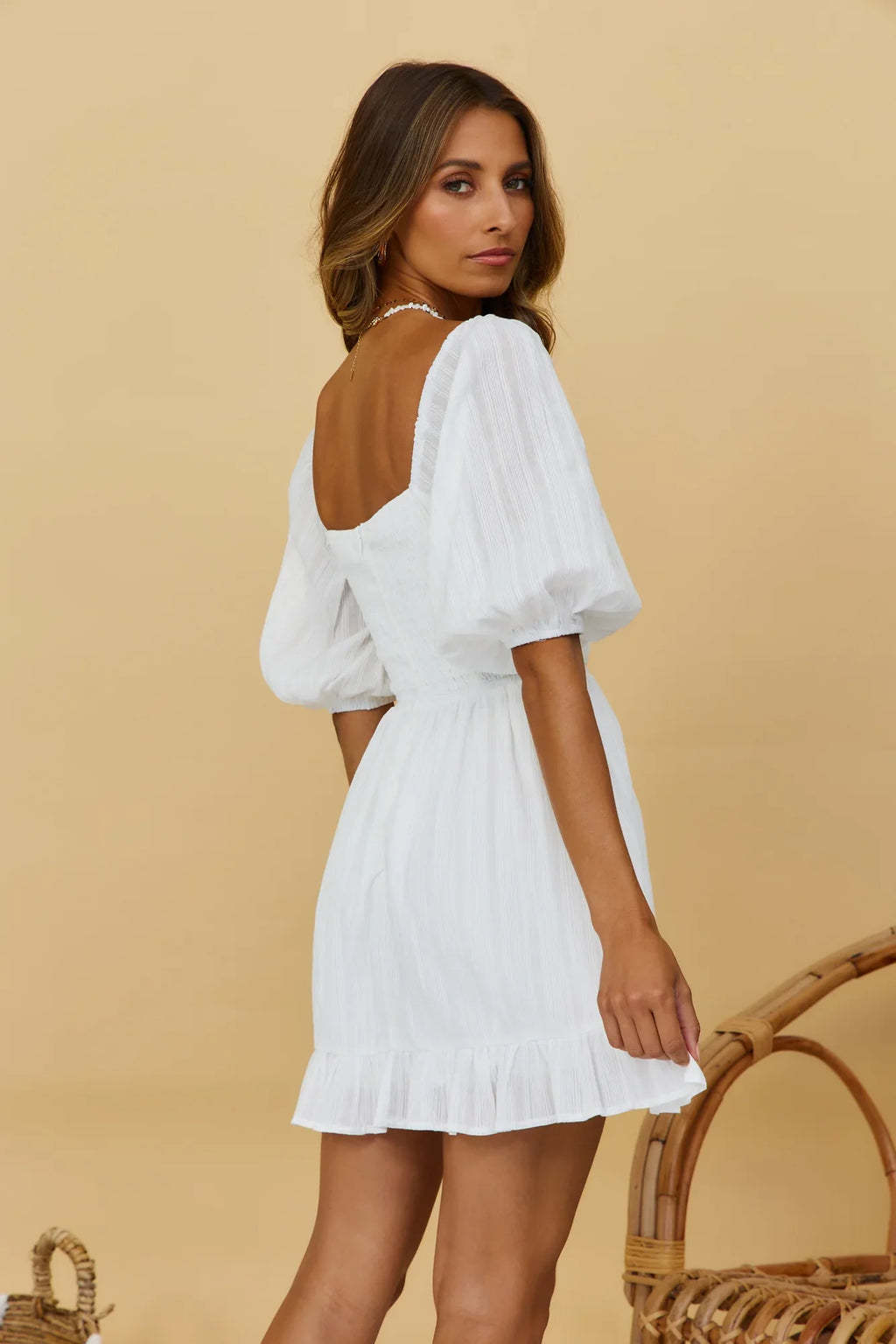 Rose Lenses Dress White