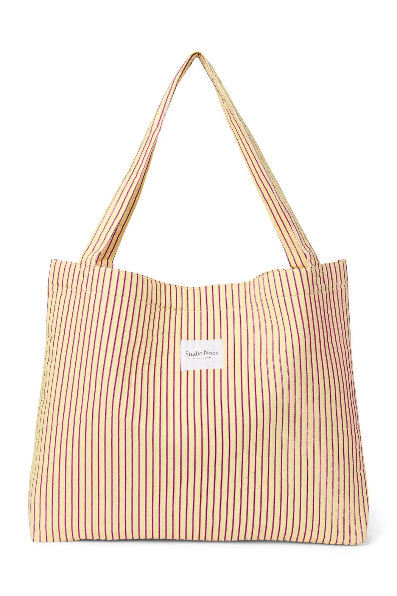 Poplin Striped Mom Bag | Butter Yellow