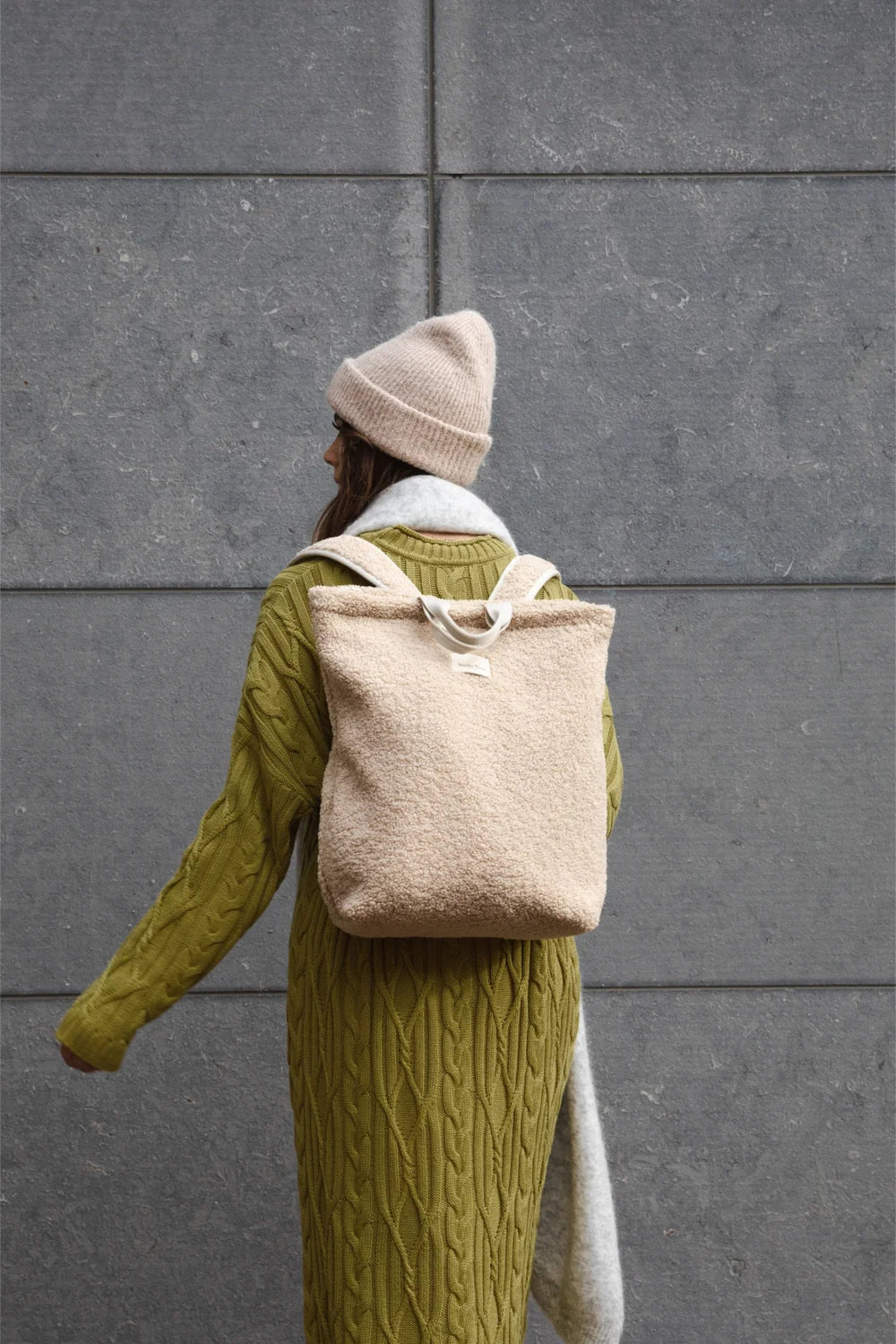 Ecru Teddy Adult Backpack