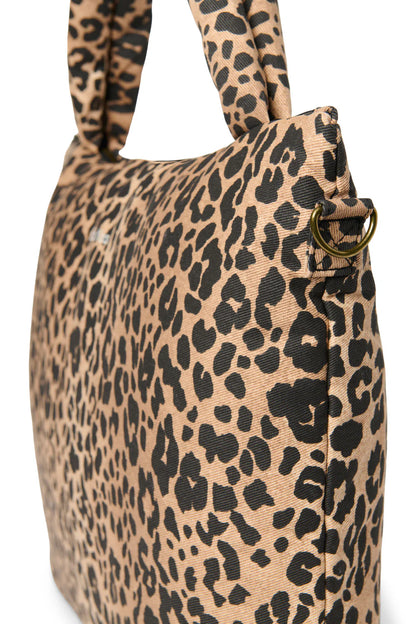 Brown Leopard Cotton Diaper Bag