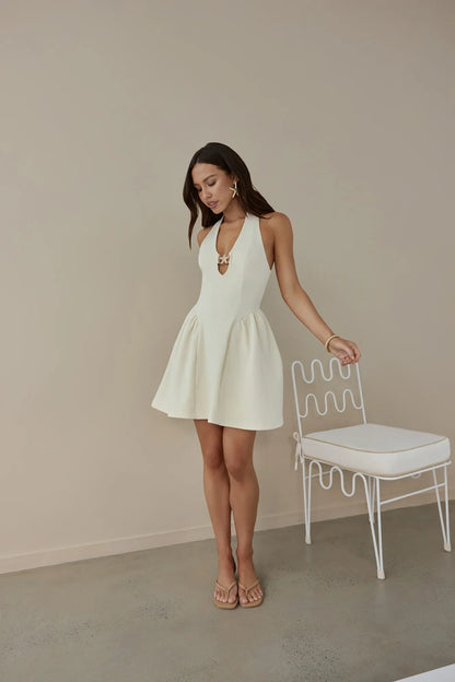 Trägerloses Mini-Kleid „Starry Eyes“ in Gelb