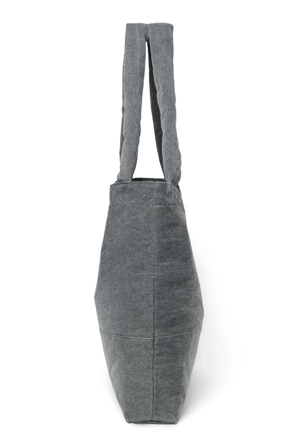 Grey Hearts Denim Mom Bag