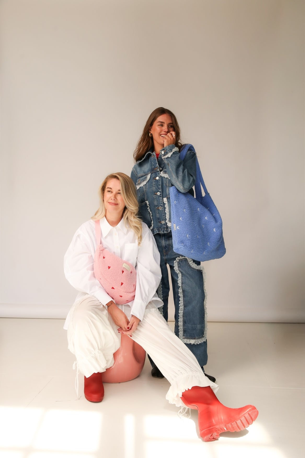 Teddy Adult Fanny Pack | Light Pink Hearts