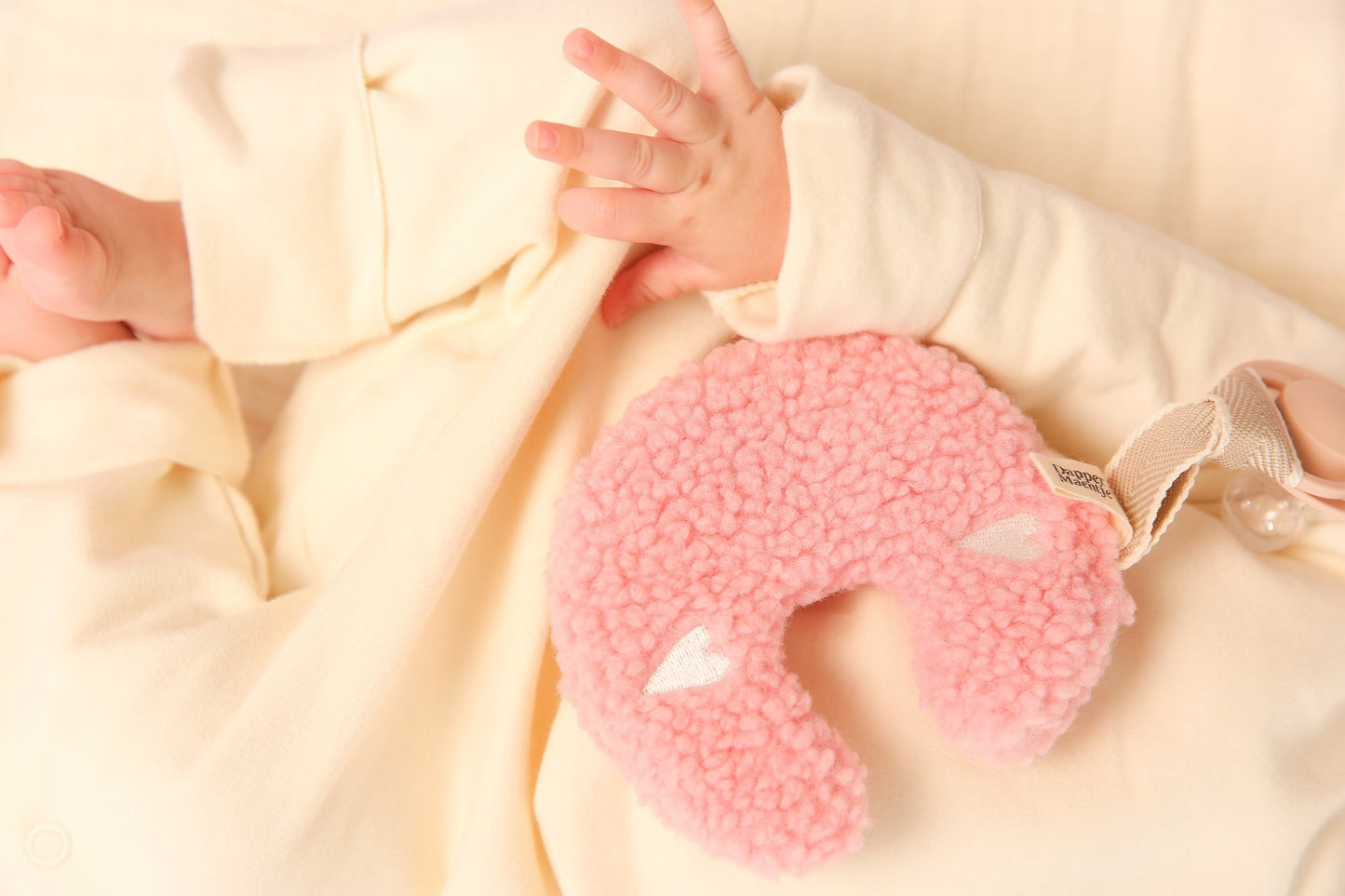 Pacifier plush toy | Light Pink Hearts