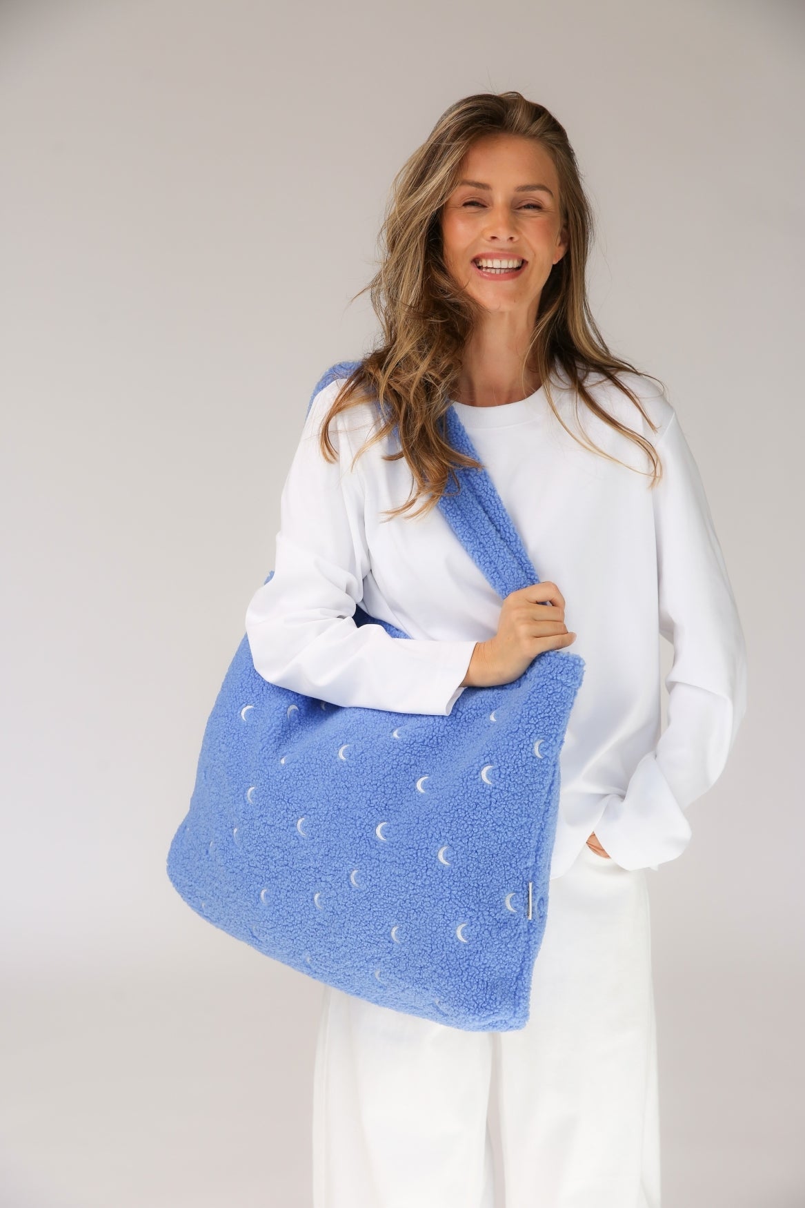 Teddy Mom Bag | Light Blue Moon