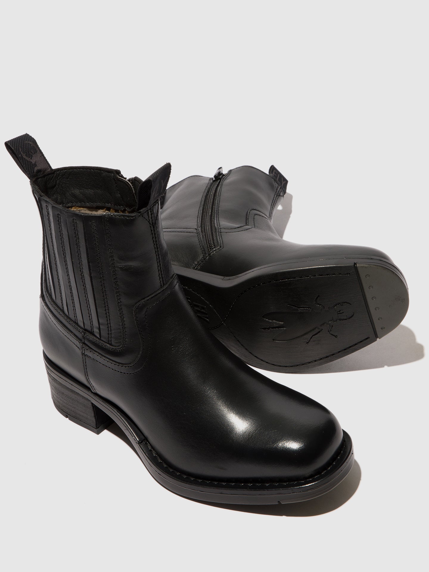 Zip Up Ankle Boots RALI513FLY BLACK