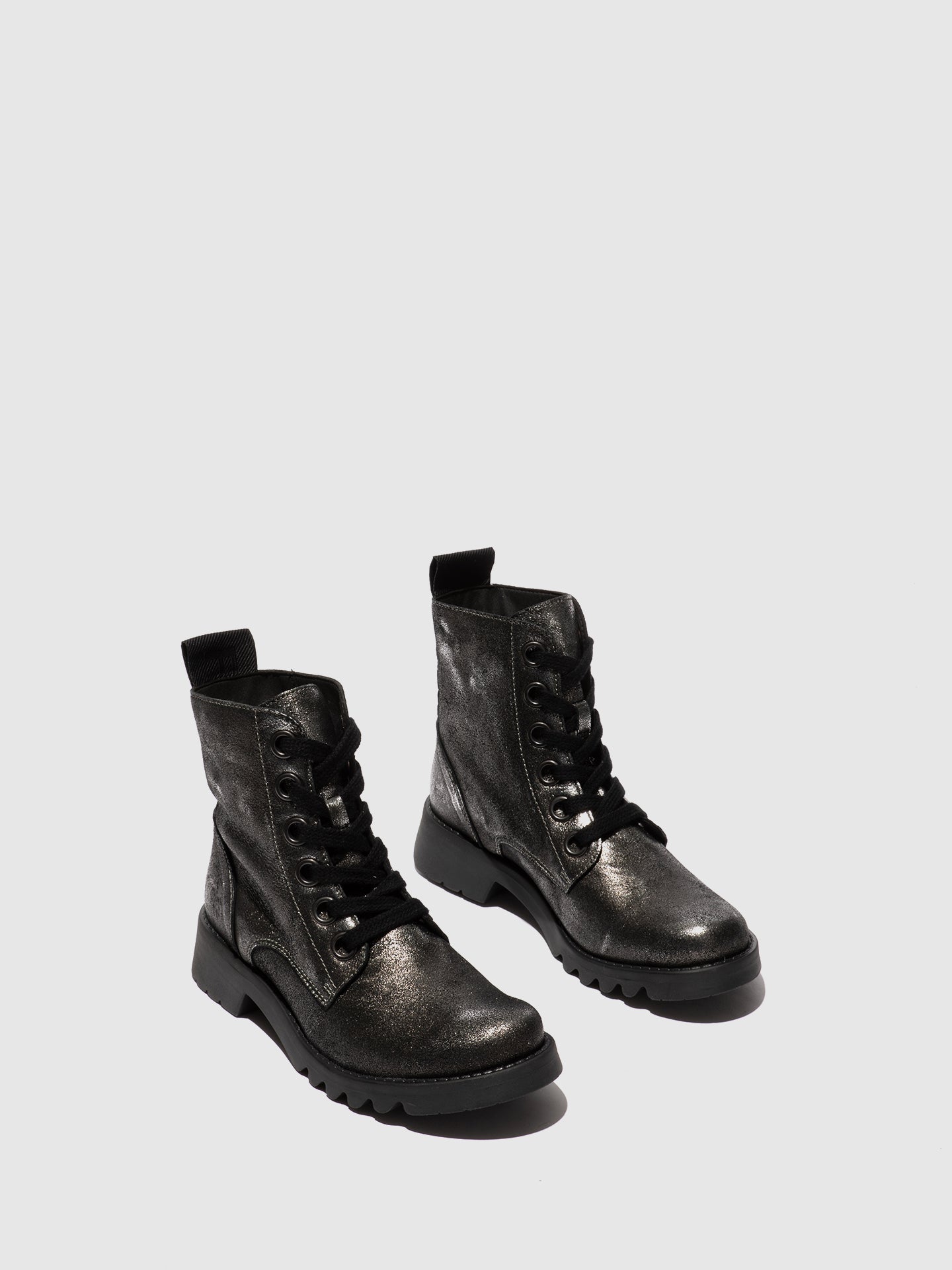 Lace-up Ankle Boots RAGI539FLY DK. FLASH SILVER