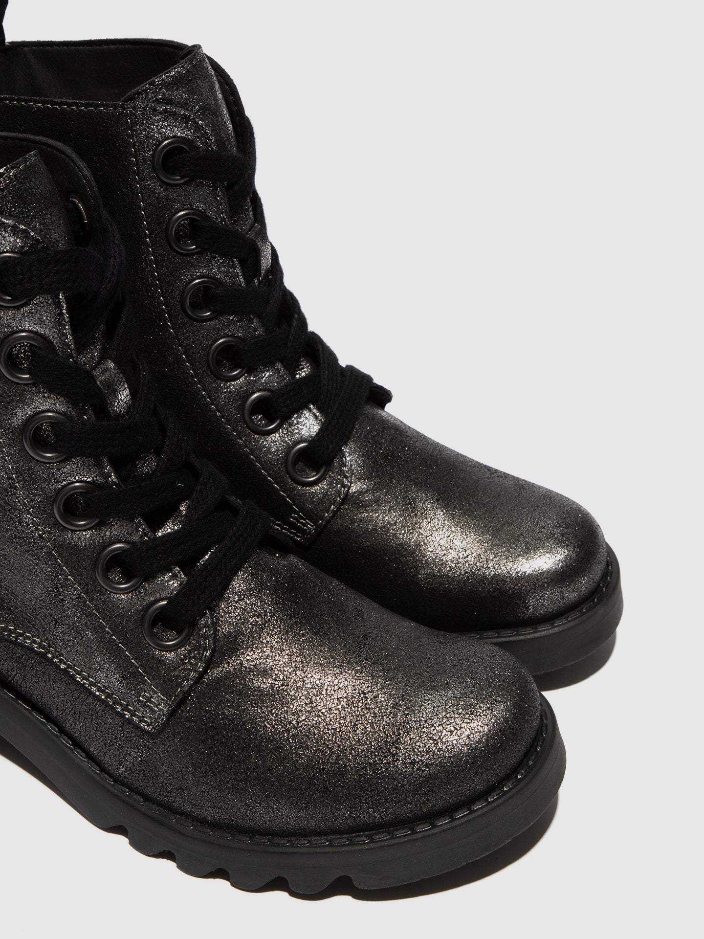 Lace-up Ankle Boots RAGI539FLY DK. FLASH SILVER