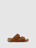 Buckle Sandals CAJA721FLY SUEDE CAMEL