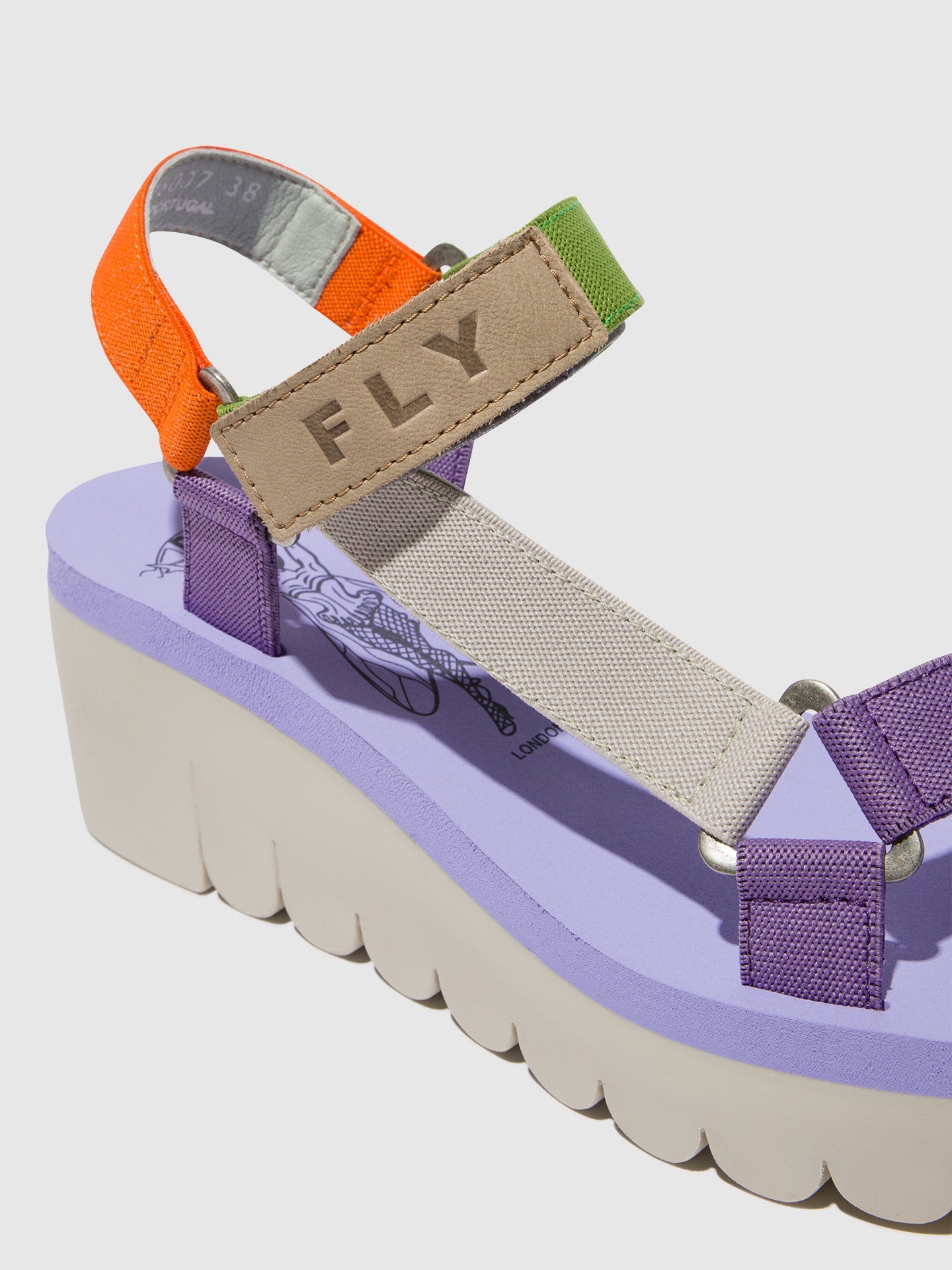 Velcro Sandals YEFA726FLY MULTICOLOR (VIOLA)