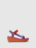 Velcro Sandals YEFA726FLY ORANGE/VIOLET (ROSE)