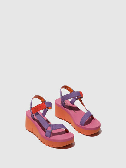 Klettversandale YEFA726FLY ORANGE/VIOLETT (ROSE)