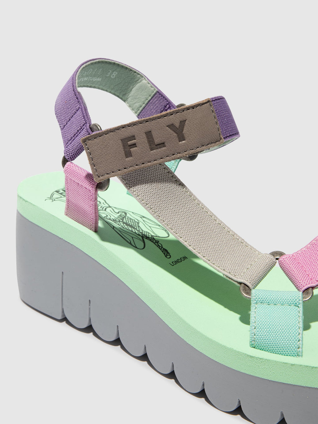 Velcro Sandals YEFA726FLY GREY/MULTICOLOR/SPEARMINT