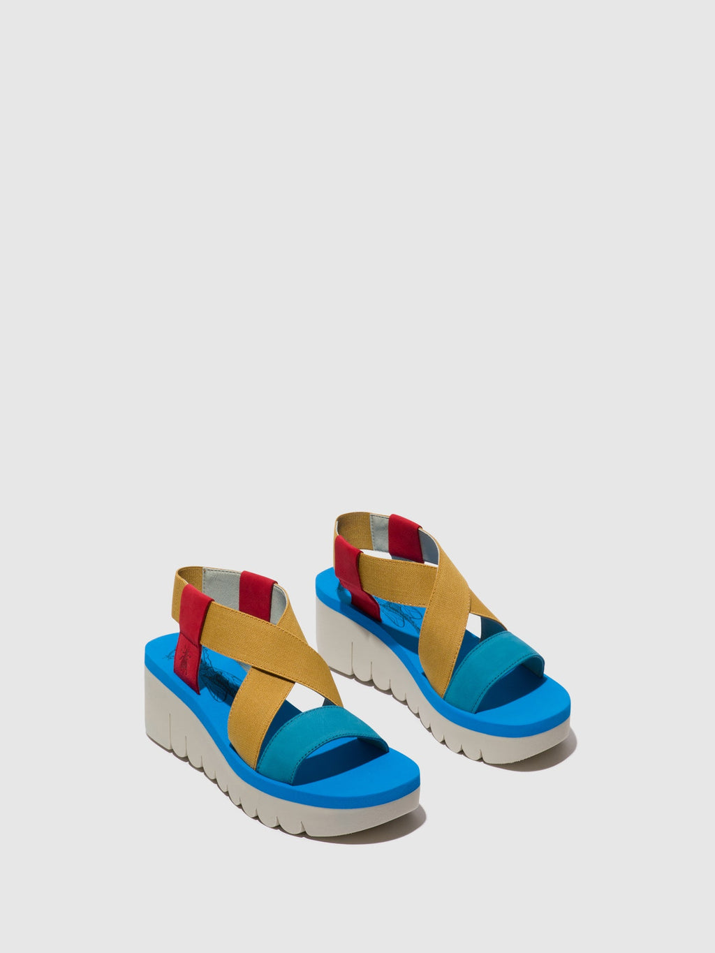 Sling-Back Sandals YABI922FLY LIPSTICK RED/YELLOW/AZURRE