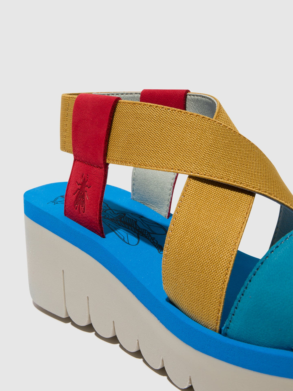Sling-Back Sandals YABI922FLY LIPSTICK RED/YELLOW/AZURRE
