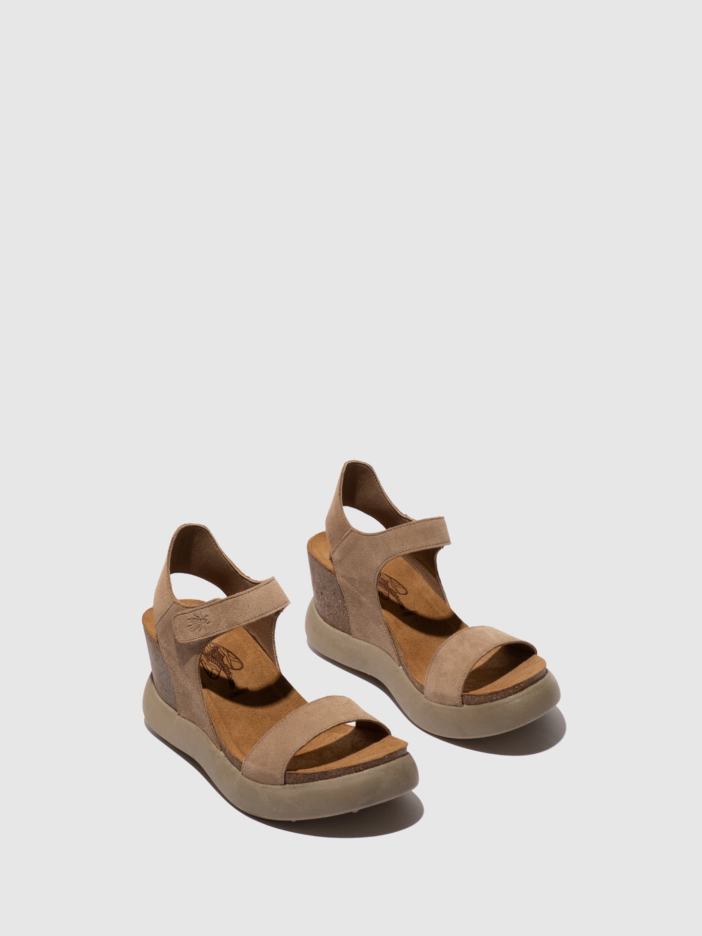 Velcro Sandals GOGO967FLY SUEDE TAUPE