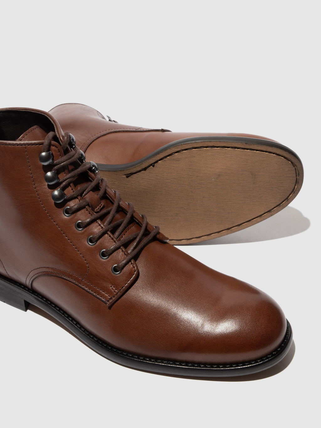 Lace-up Ankle Boots WERN002FLY BROWN