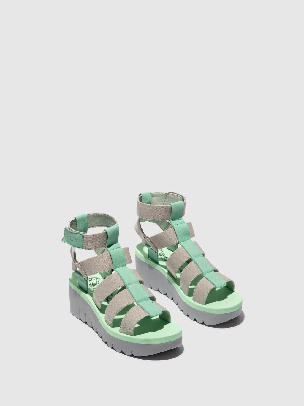 Strappy Sandals YUFI032FLY SPEARMINT/GREY/SPEARMINT