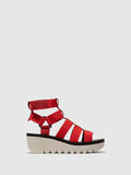 Strappy Sandals YUFI032FLY LIPSTICK RED/RED/BLACK