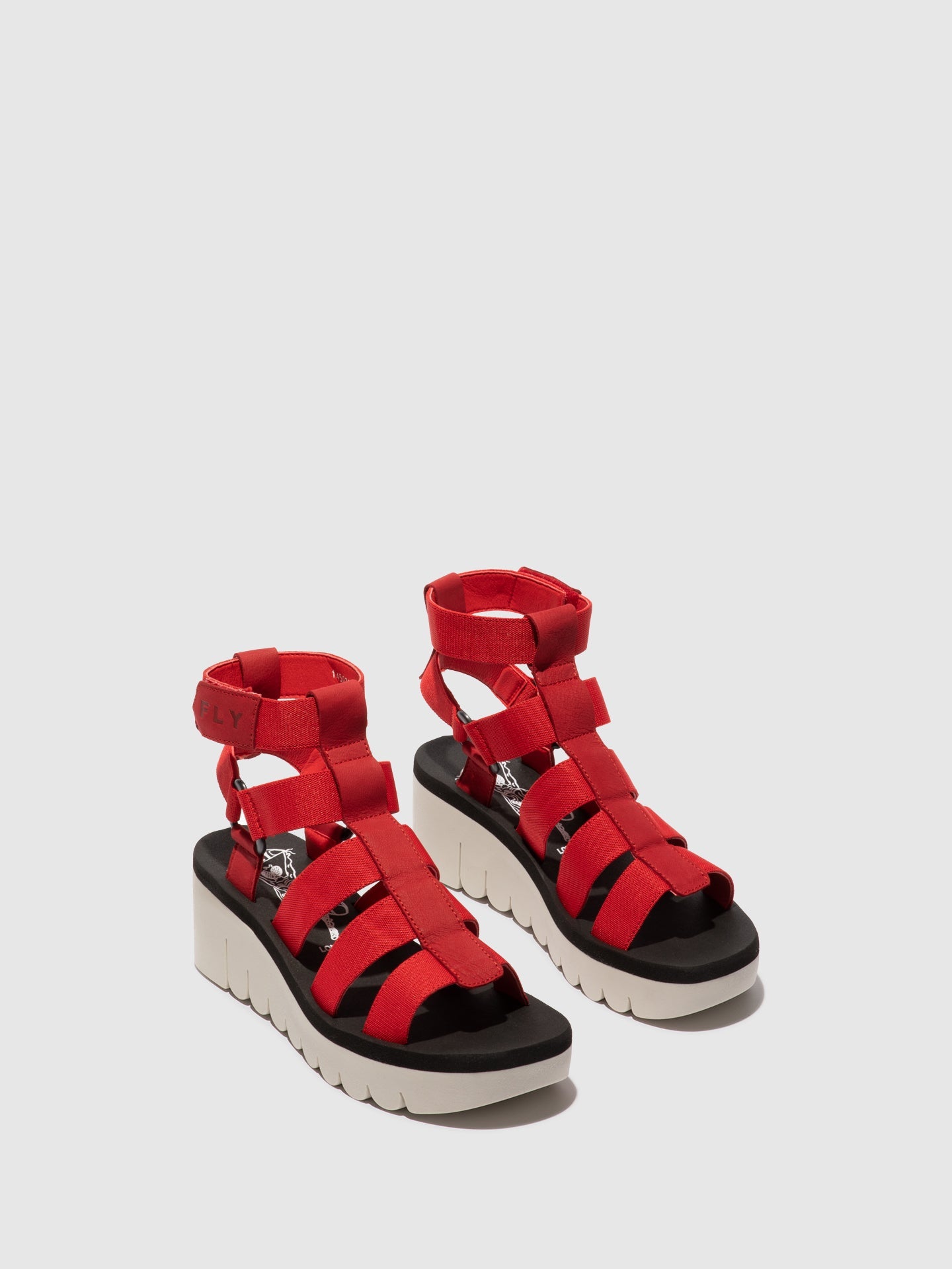 Strappy Sandals YUFI032FLY LIPSTICK RED/RED/BLACK
