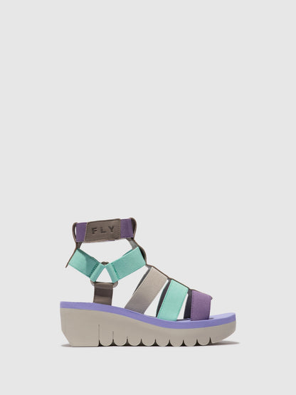 Riemchensandalen YUFI032FLY GREY/MULTICOLOR/VIOLET