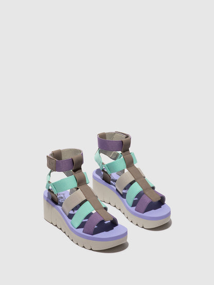 Riemchensandalen YUFI032FLY GREY/MULTICOLOR/VIOLET