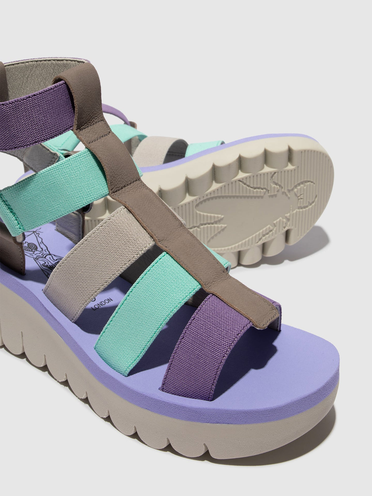 Riemchensandalen YUFI032FLY GREY/MULTICOLOR/VIOLET