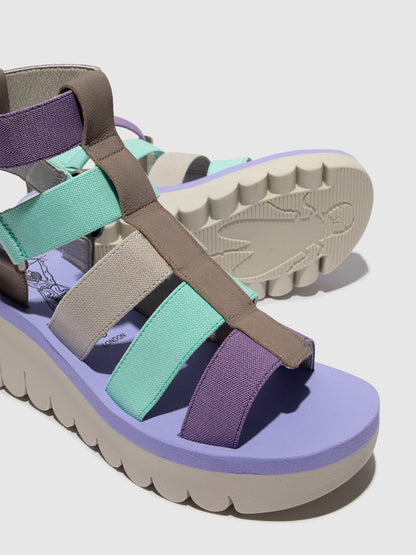 Riemchensandalen YUFI032FLY GREY/MULTICOLOR/VIOLET