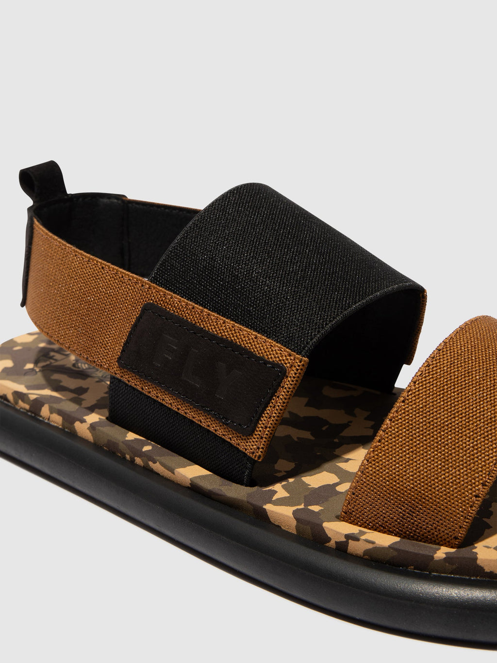 Sling-Back Sandals OICH064FLY BLACK/MUSTARD/CAMU