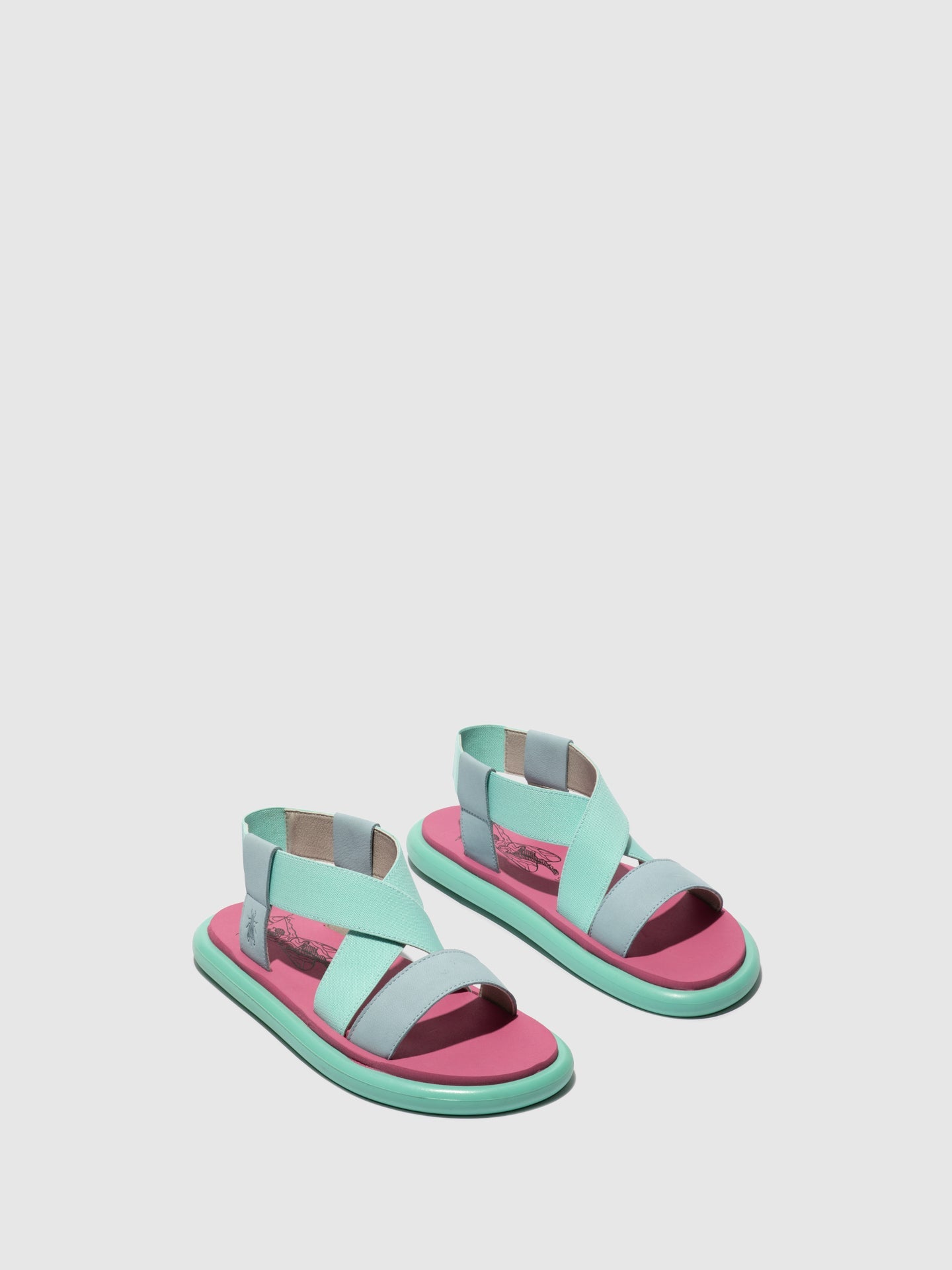 Sling-Back Sandals OAKE067FLY SKY BLUE/SPEARMINT/LILAC