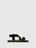 Sling-Back Sandals OAKE067FLY BLACK/BLACK/ARMY GREEN