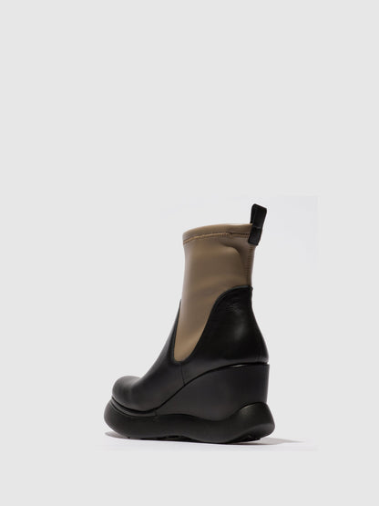Slip-on Stiefeletten GLAF130FLY SCHWARZ//TAUPЕ