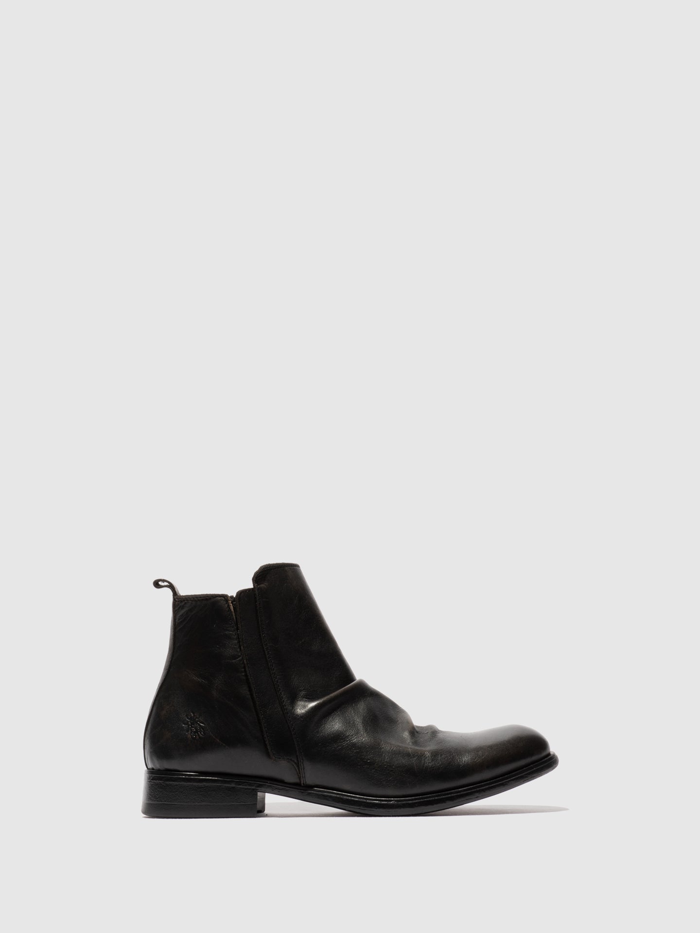Zip Up Ankle Boots MOWI146FLY WASHED BLACK