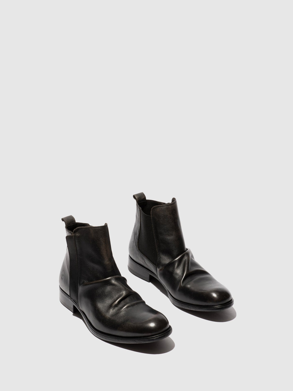 Zip Up Ankle Boots MOWI146FLY WASHED BLACK