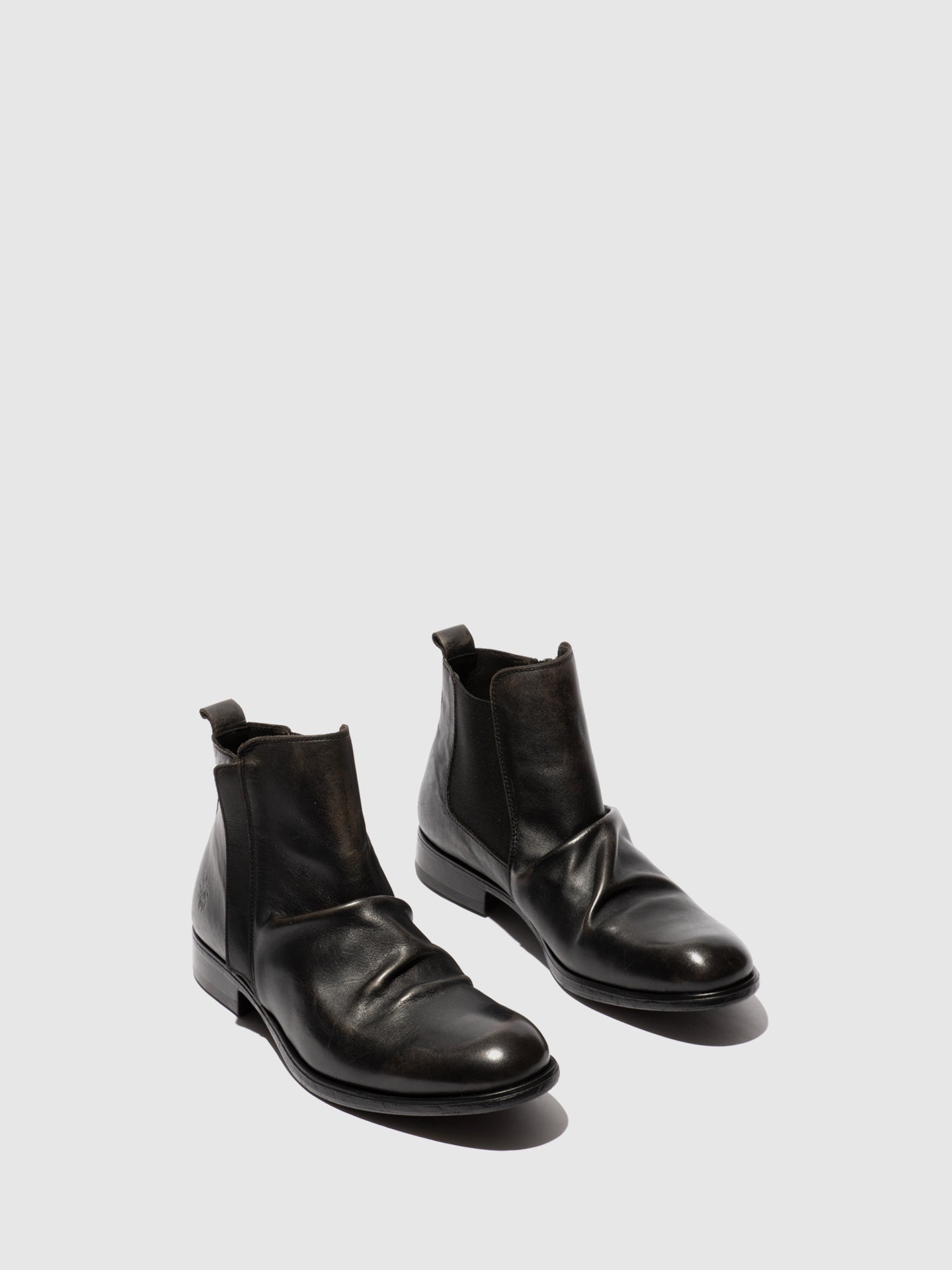 Zip Up Ankle Boots MOWI146FLY WASHED BLACK
